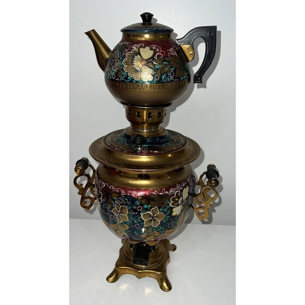 (17)Vtg 1990's Russian Electric Kettle/Tea Pot - Russian Samovar With Cord